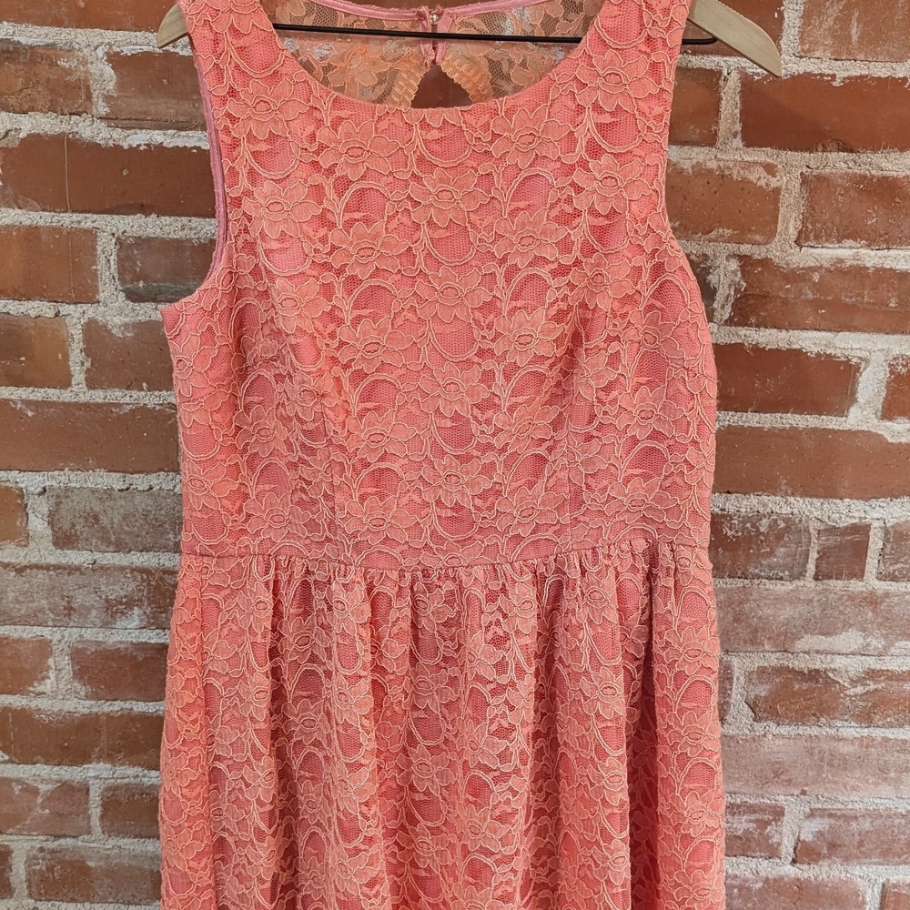Calvin Klein Vibrant Orange Lace Dress